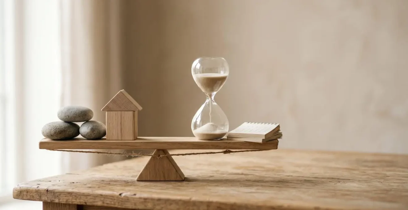 Concept d'équilibre financier illustrant l'adaptation de la durée d'un prêt immobilier au budget mensuel