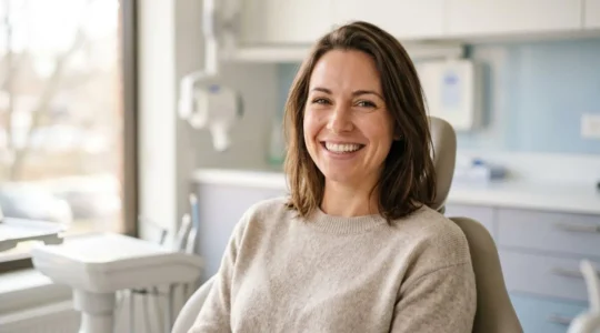 Sourire éclatant d'une personne profitant de la réforme 100% Santé dentaire